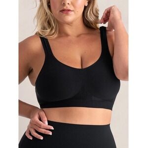 Truekind Women's Black Breathable Daily Comfort‎ Wireless Shaper Bra Size L